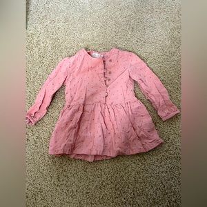 Sweet zara pink top with stars and belt girls 2/3 Y